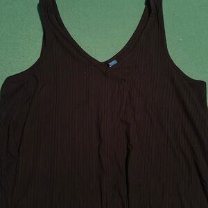 Old Navy luxe v-neck ribbed loose tank, black